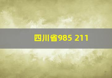 四川省985 211